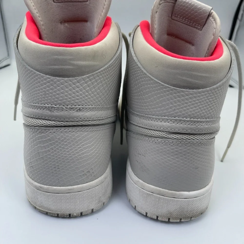 Nike Air Jordan 1 Retro High Nouveau Men's Size 12 Pure Platinum Bright Crimson